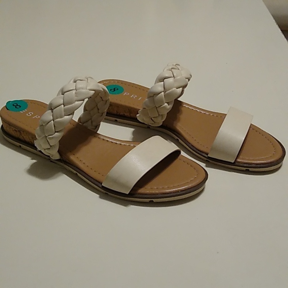 New beautiful off-white wedge sandals